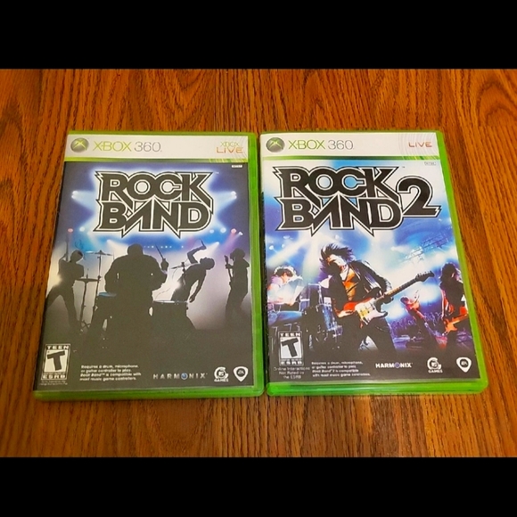xbox 360 Other - Rock Band 1 and 2 Microsoft Xbox 360 Video Game Complete With Manual Lot